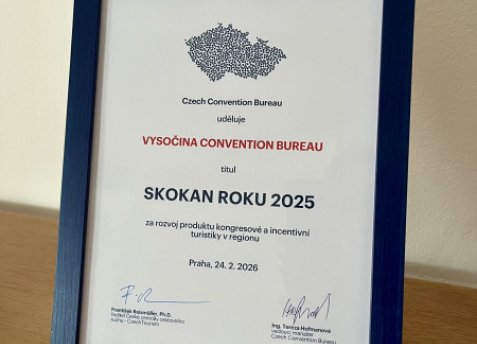 Vysočina je Skokanem roku 2025 v kongresové turistice